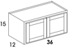 W3615 - York Grey Stain - Wall Cabinet - Butt Doors
