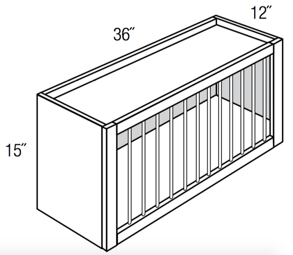 W3615PL  - Norwich Recessed - Plate Rack - Double Doors