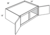 W3618-24 - Amesbury Mist - Refrigerator Wall Cabinet - 18" High x 24" Deep - Double Doors