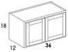 W3618 - Dartmouth White - Wall Cabinet - Butt Doors