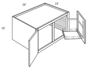 W361824APPULL - Dover White - Wall w/Pull out appliance shelf