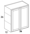 W3636 - Dartmouth White - Wall Cabinet - Butt Doors