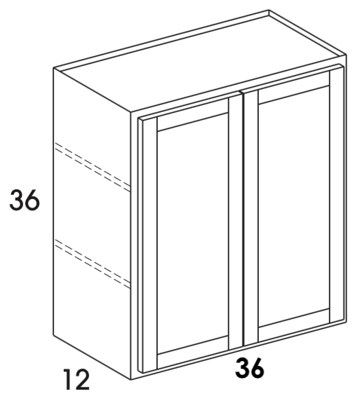 W3636 - Dartmouth White - Wall Cabinet - Butt Doors