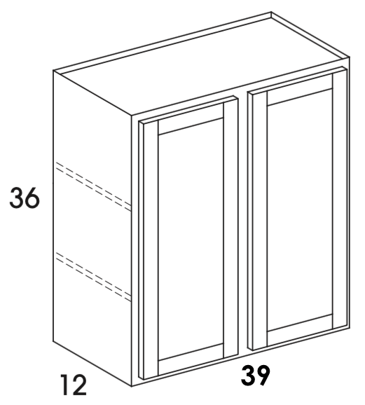 W3936 - Dartmouth White - Wall Cabinet - Double Doors - Special Order