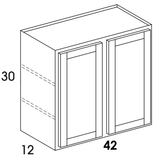 W4230 - Dartmouth White - Wall Cabinet - Double Doors