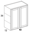 W4236 - Dartmouth Pewter - Wall Cabinet - Double Doors