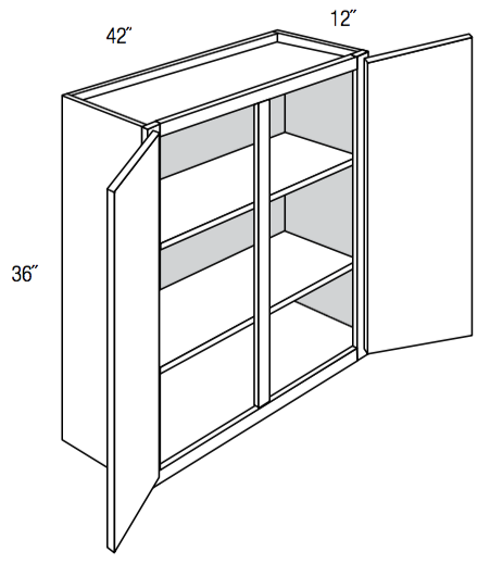 W4236 - Concord Pebble Gray - Wall Cabinet - Double Door - 42W x 36H -  Wholesale Cabinet Supply