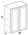 W4242 - Dartmouth Pewter - Wall Cabinet - Double Doors