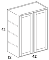 W4242 - York Grey Stain - Wall Cabinet - Double Doors
