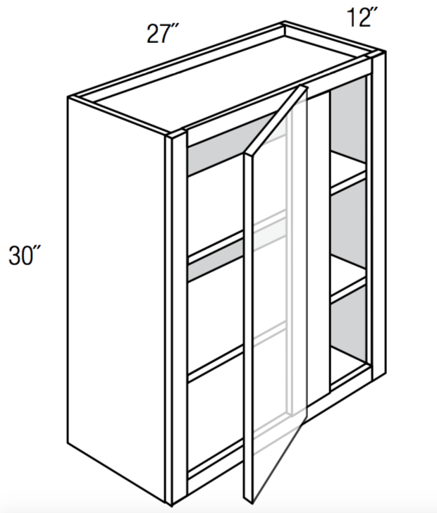 WBC2730 - Norwich Recessed - 30" High Wall Blind Corner Cabinet