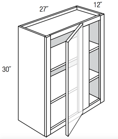 WBC2730 - Trenton Slab - 30" High Wall Blind Corner Cabinet