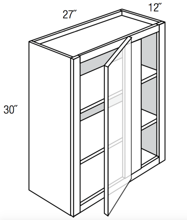 WBC2730 - Yarmouth Slab - 30" High Wall Blind Corner Cabinet