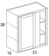 WC2430 - York Grey Stain - Wall Blind Corner Cabinet - Single Door