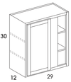 WC3030 - Dartmouth Pewter - Wall Blind Corner Cabinet - Single Door