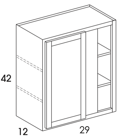 WC3042 York White Wall Blind Corner Cabinet Single Door
