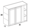 WC4230 - Dartmouth Pewter - Wall Blind Corner Cabinet - Butt Doors