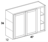 WC4836 - Berwyn Opal - Wall Blind Corner Cabinet - Butt Doors - Special Order