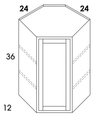 WDC2436 - Berwyn Opal - Wall Diagonal Corner Cabinet - Single Door