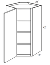 WDC2442 - Dover White - Corner Diagonal Wall Cabinet - Single Door