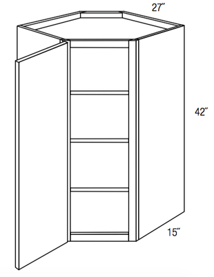 WDC2742 - Norwich Slab - Corner Diagonal Wall Cabinet - Single Door