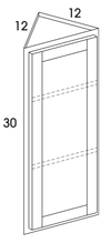 WEC1230 - Dartmouth Pewter - Wall End Cabinet - Single Door