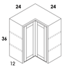 WER2430 - Dartmouth Pewter 5 Piece - Wall Easy Reach Corner Cabinet - Bifold Doors - Special Order