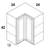 WER2442 - Dartmouth Pewter 5 Piece - Wall Easy Reach Corner Cabinet - Bifold Doors - Special Order