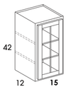 WMD1542 - Berwyn Opal - Wall Cabinet w/Single Mullion Door - Glass Not Included - Special Order
