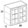 WMD3030 - Berwyn Opal - Wall Cabinet w/Butt Mullion Doors - Glass Not Included