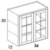 WMD3630 - Berwyn Opal - Wall Cabinet w/Butt Mullion Doors - Glass Not Included - Special Order
