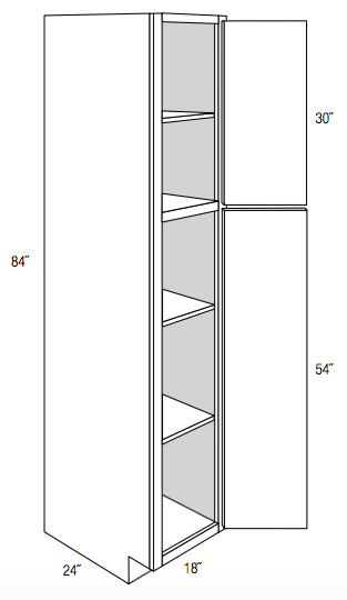 WP1884 - Norwich Slab - Pantry Cabinet - Single Door