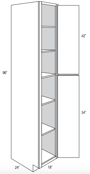 WP1896 - Essex White - Pantry Cabinet - Single Door