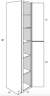 UP1896 - RTA Concord Polar White - Utility Pantry Cabinet - Single Doors - 18"W x 96"H x 24"D
