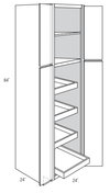 WP2484BSCRT  - Amesbury White - Pantry cabinet - Butt Doors w/4 Soft Close Roll Out Trays