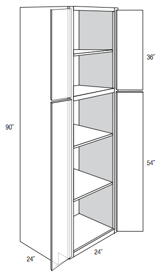 WP2490B - Essex White - Pantry Cabinet - Butt Doors