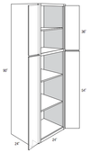 WP2490B - Trenton Slab - Pantry Cabinet - Butt Doors