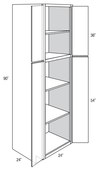 WP2490B - Yarmouth Slab - Pantry Cabinet - Butt Doors
