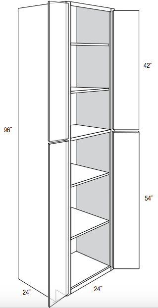 WP2496B - Norwich Slab - Pantry Cabinet - Butt Doors