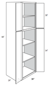 WP3084B - Yarmouth Slab - Pantry Cabinet - Butt Doors