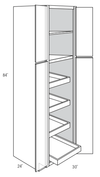 WP3084BSCRT - Amesbury White - Pantry cabinet - Butt Doors w/4 Soft Close Roll Out Trays