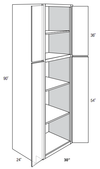 WP3090B - Dover White - Pantry Cabinet - Butt Doors