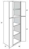 WP3090B - Yarmouth Slab - Pantry Cabinet - Butt Doors