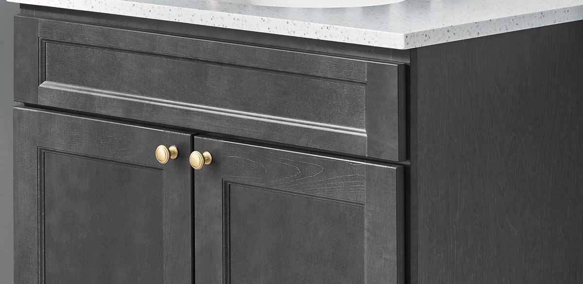 OC339624DBL - York Grey Stain - Double Oven Cabinet - Partial Overlay Doors/Drawers